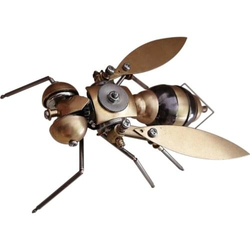 Metal Puzzle Model Ornaments Mechanical Insect Crafts For Home Decor Model Building Kit toys for kids - Bee ( Finished )