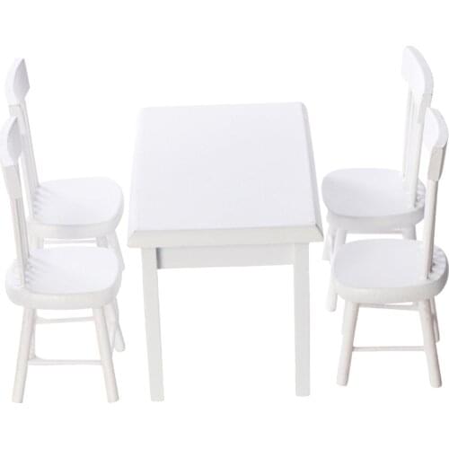 1/12 Scale Dollhouse Miniature Mini Dining Table and Chairs Sets Furniture