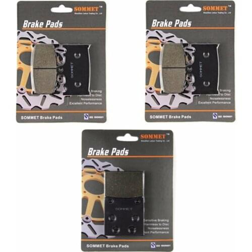 SOMMET Motorcycle Front + Rear Brake Pads Disks for Kawasaki ZXR 750 ZX 750 Ninja ZX-7 ZX-7R (H/J/K/L/M) (89-95) LT158-158-161