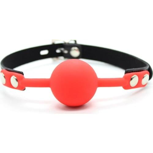 Full Silicone Ball Gag Open Mouth Gag with Locking Buckle in Adult Game Bondage Restraints BDSM Sex Products Flirting Erotic Toy