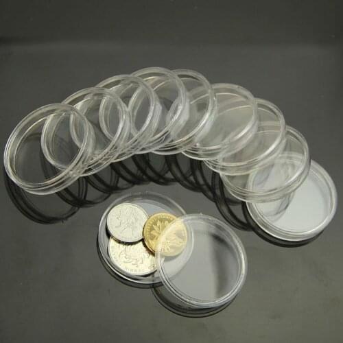 P8DE 38mm 10 pcs Clear Round Cases Coin Storage Capsules Holder Plastic Useful New
