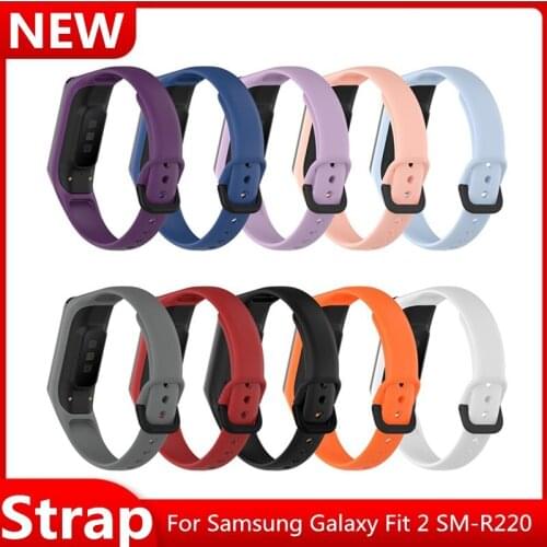 Sport Straps For Samsung Galaxy Fit 2 SM-R220 Bracelet Soft Silicone Replacement Watchband Wirst Straps For Samsung Galaxy QBMY