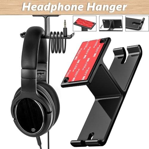 SEC New Bee Sticker Aluminum Alloy Headphone Bracket Mounted Headset Holder Hanger Under Desk Hook Earphone Sticky Display Stand