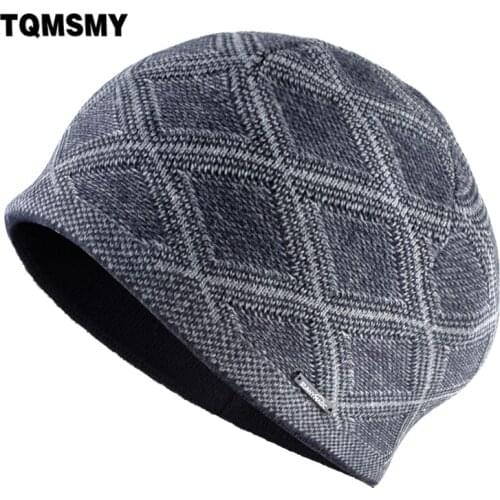 TQMSMY Winter Warm Beanies Hats Men Outdoor Sport Ski Skullies Beanies New Fashion Knitted Plaid Hats Hip Hop Gorras Hat TME96