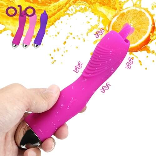 OLO 12 Frequency Tongue Vibrator Clit Nipple Vibrator Clitoris Stimulator Licking Oral Sex Sex Toys for Woman Masturbator