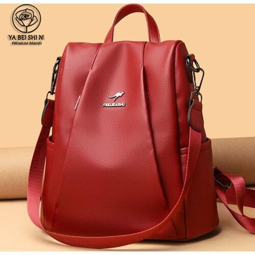 YABEISHINI 2021 New Back Pack School Bags For Teenage Girls Bagpack Women Leather Backpack Designer Shoulder Bags For Women