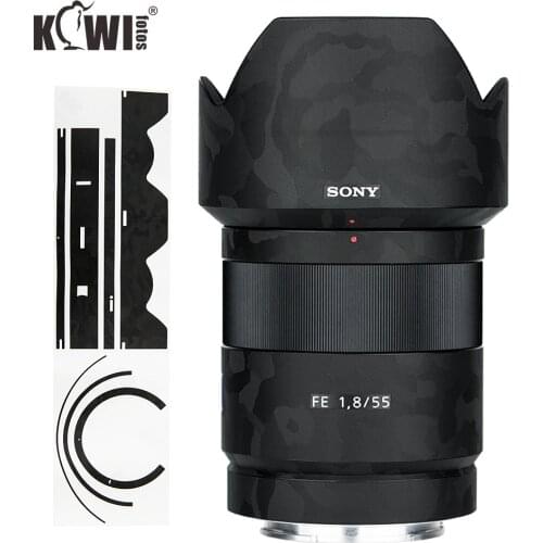 KIWI Anti-Scratch Lens and Lens Hood Cover Film for Sony FE 55mm F1.8 ZA SEL55F18Z Lens & ALC-SH131 Skin Shadow Black 3M Sticker