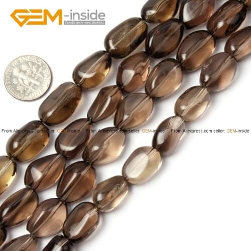 Gem-inside 10mm Natural Freeform Potato Smoky Quartzs Beads For Jewelry Making Bracelet Necklace Earring 15inch DIY Beads