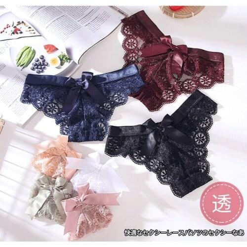 Womens Panties Sexy Lace Thong Womens Large Size Transparent Hollow Sexy Briefs Fashionable and Comfortable Girl T Pants