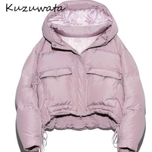 Duck White Casual Down Jacket 2021 Japan Style New Down Coats Autumn Winter Double Pockets Drawstring Hooded Parkas