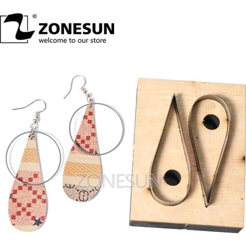 ZONESUN Custom Drop Shape Leather Earring Paper Cutting Die Tool For Die Cutting Machine DIY Punching Clicker Steel Rule Die