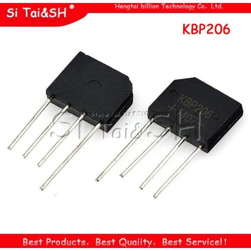 10PCS KBP206 DIP-4 KBP206G DIP DIP4 bridge rectifier 2A 600V new and original IC