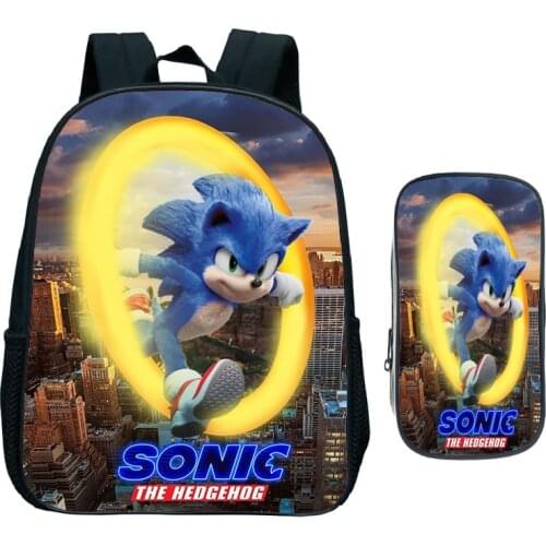 2 Pcs/set New Arrival Sonic Backpack Kids Small Bags Children School Bags Boys Girls Primary Kindergarten Mochilas