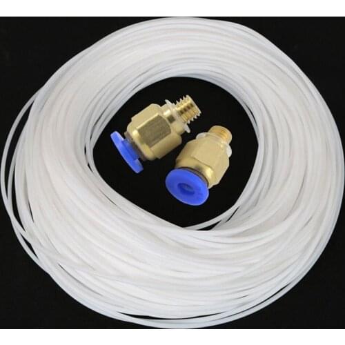 5 Meters PTFE PTFE Bowden Tube With 2PCS PC4-M6 Fitting for 1.75mm Filament Creality 3D Printer Bowden Hotend