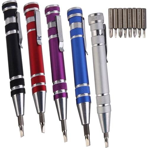 8 In 1 Mini Precision Screwdriver Pen Screw Driver Hand Tool Set Repair Tools Kit for Cell Phone Repair Tool Set