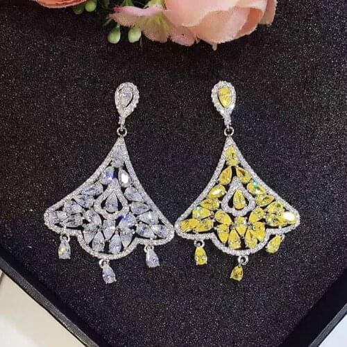 AAA cubic zirconia unique design skirt shaped dangle earrings for women brincos ear accessories party wedding bijoux