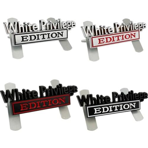 Car 3D Metal Decals Sticker Emblem White Privilege EDITION Badge Car Grill Rear Trunk body Creative Stickers Auto Accessories