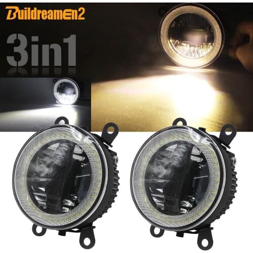 3-IN-1 Function Auto Fog Light Angel Eye Daytime Light Car LED Projector Fog Lamp DRL 90mm 12V For Fiat 500 Punto Panda Sedici