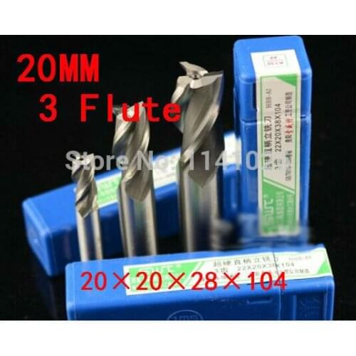 Free Shipping 2pcs/set 20MM three 3 Flute HSS Aluminium End Mill Cutter CNC Bit Milling Machinery tools Cutting tools.Lathe Tool