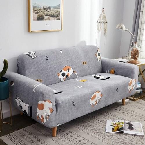 Slepping Cat Sofa Slipcovers Tight Wrap All-inclusive Slip-resistant Elastic Cubre Sofa Towel Corner Sofa Cover Couch Cover