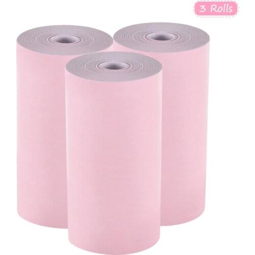 Color Thermal Paper 3 Roll 57*30mm (2.17*1.18in) Bill Receipt Photo Paper Clear Printing for A6 Pocket for Mini Photo Printer