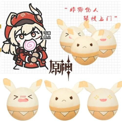 Game Genshin Impact Klee Ganyu Keqing Bomb Dango Cute Short Plush Doll Pillow Cute Toys Cartoon Cushion Xmas Birthday Gifts