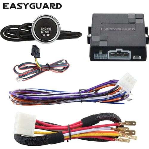EASYGUARD push button start kit with remote engine start optional for automatic transmission cars only compatible with car alarm