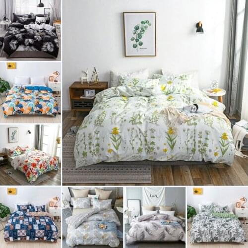 Floral Duvet Cover Sets Leaf Bedding Set Branches Print Comforter Cover Set Breathable Microfiber for Kids Girls Women Bed Decor