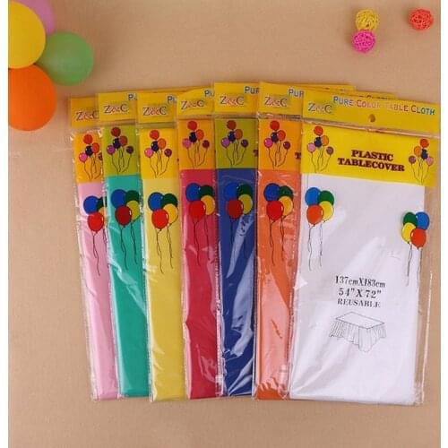 Multicolor Waterproof Tablecloth Plastic Disposable Tablecovers Oilproof Table Cloth Party Catering Events Tableware 137*183cm