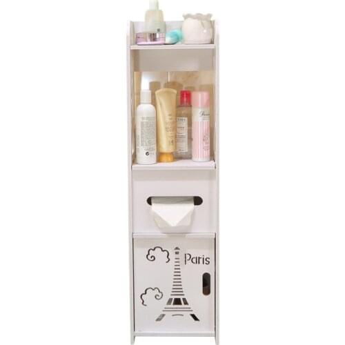 Actionclub Floor Mounted Storage Cabinet Corner Bathroom Vanity Bathroom Side Cabinet Towel Box Toilet Shelf Bathroom Furniture