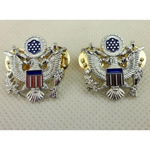 PAIR US Air Force General Officer Shoulder Eagle Badge Pin Insignia