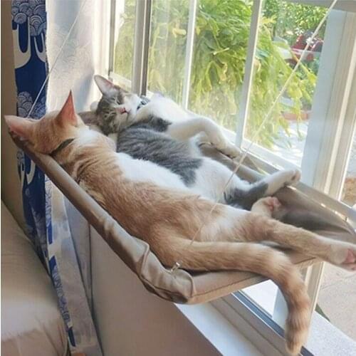 Hammock Hanging Beds for Cats Bask Comfortable Hammock Suck on Window Bed Detachable Soft Seat Beds Bearing 20kg Cat Accessories