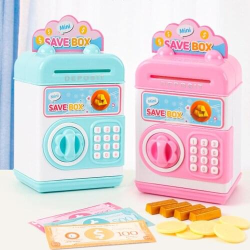 Realistic Mini ATMes Piggy Bank Save Box Coin Cash Model Children Pretend Play Toy
