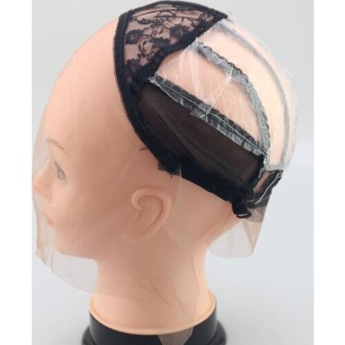 Lace Caps Hairnets for Making Wigs With Adjustable Lace Strap Black