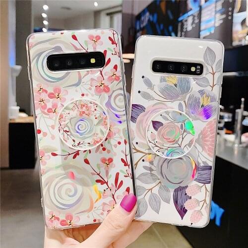 Folding Stand Marble Phone Case For Samsung Galaxy S20 Ultra S20FE S10E S9 S8 Plus Silicone For Note 20Plus A50 A51 A71 A70 Capa