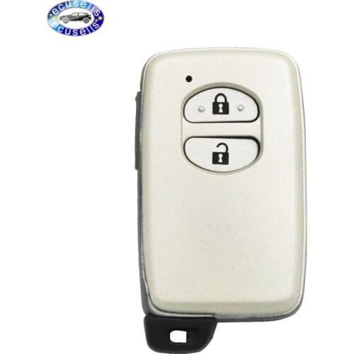 Replacement 2 button remote key case fob for Toyota Land Cruiser Prado 2010-2015 with uncut insert key