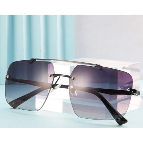 JackJad 2021 Fashion Stylish Rimless Style Gradient Sunglasses Womens Mens Vinatge Brand Design Sun Glasses Oculos De Sol 50591