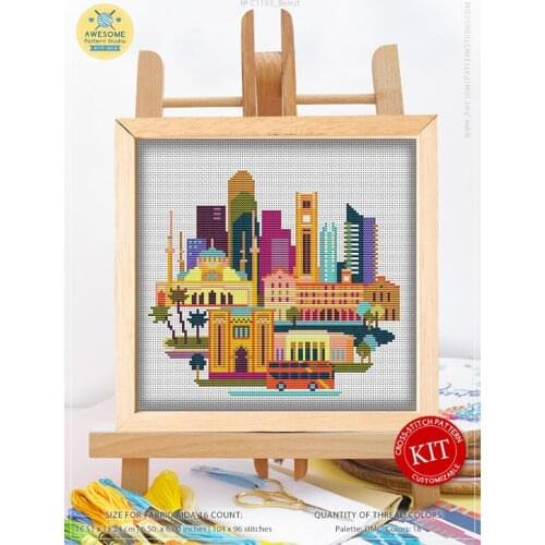 Modern Embroidery Beirut Cross Stitch Patterns Christmas Stockings with 100% Cotton Floss & Free Shipping for Customized Gifts