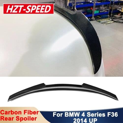 M4 Style Real Carbon Fiber Material Wing Trunk Rear Spoiler For BMW 4 Series F36 Sedan 2014 UP Modification