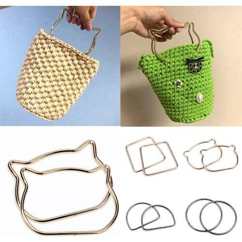 DIY Shoulder Bags bag Handles Cat Ear Metal Bag Handle Women Accessories For Bags Replacement For Making Handbag Purse Frame