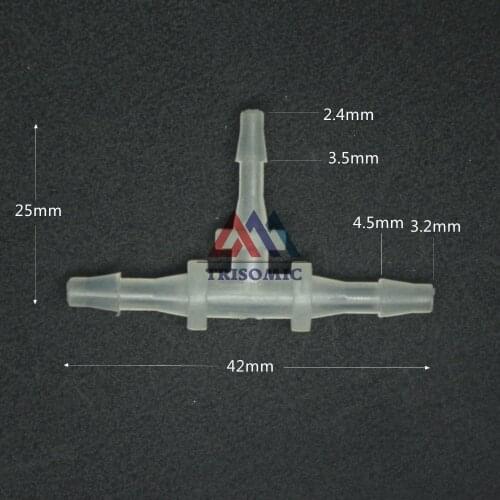 3mm*2mm*3mm T type Reducing Connector Tube Joiner Material PP Plastic Fitting Fish Tank Airline Aquarium