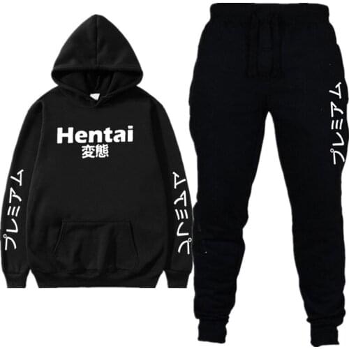 Japanese StyleNew 2019 Brand Tracksuit Men Fashion Hoodies Men Sportswear Two Piece Sets Fleece Thick hoody+Pants Mens Clothing