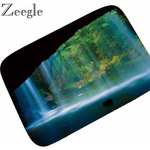 Zeegle Floor Mat Doormat Flannel Hallway Mat Living Room Carpet Non-slip Outdoor Rug Kitchen Carpet Shower Mat Foot Rug