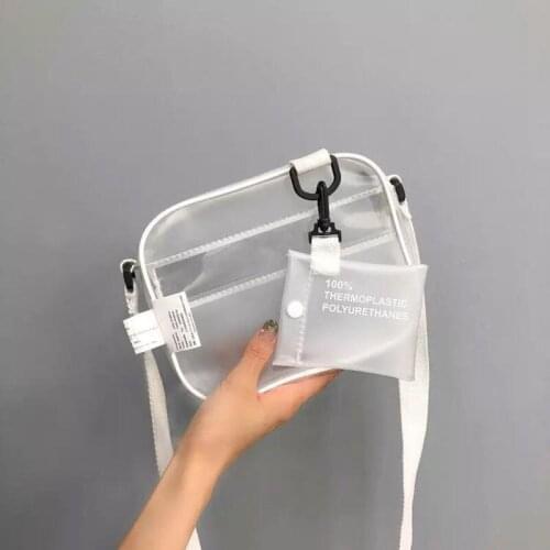 New 2019 transparent PVC womens casual womens jelly bag wallet solid color female bag sac a main female Messenger bag