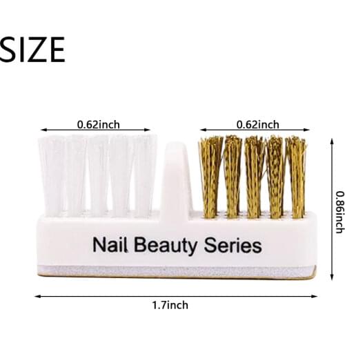 Cleaning Nail Brush Professional Drill Bits Grinding Head Portable Cleaner Dual Brush DIY Manicure Tools Beauty Nail Art Salon