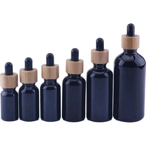 10Pcs Dropper Bottle Tubes Black Glass Aromatherapy Refillable Bottle For Essential Massage Oil Pipette Container