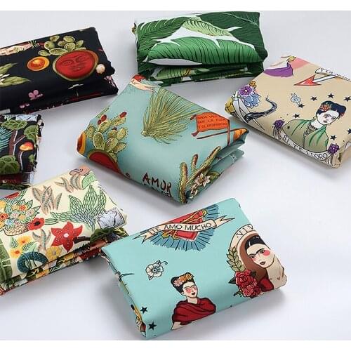 100*140cm Cotton Fabric Stretch Satin Fabric Sewing Retro European And American Clothing Dress DIY Handmade Cotton Fabric