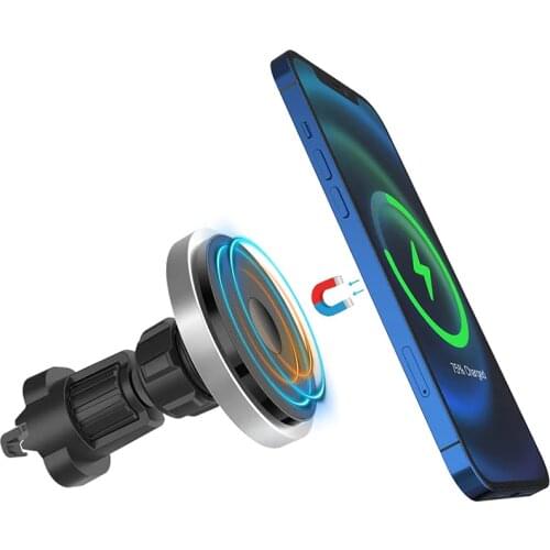 15W Fast Charge Magnetic Wireless Car Charger Mount For Iphone 12/12 Pro/12 Pro Max/12 Mini Magnet QI Airvent Car Phone Holder