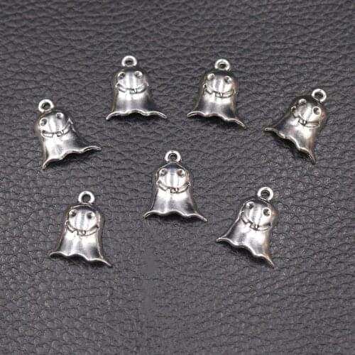 20pcs Silver Plated Hip-Hop Style Elf Headgear Metal Pendant DIY Charm Halloween Bracelet Earrings Jewelry Crafts Making M665