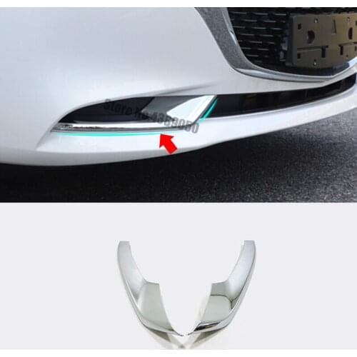 ABS Chrome For Mazda 3 2019 2020 Accessories Car Front Fog Lampshade Decorative Strip Cover Trim Sticker Car Styling 2pcs